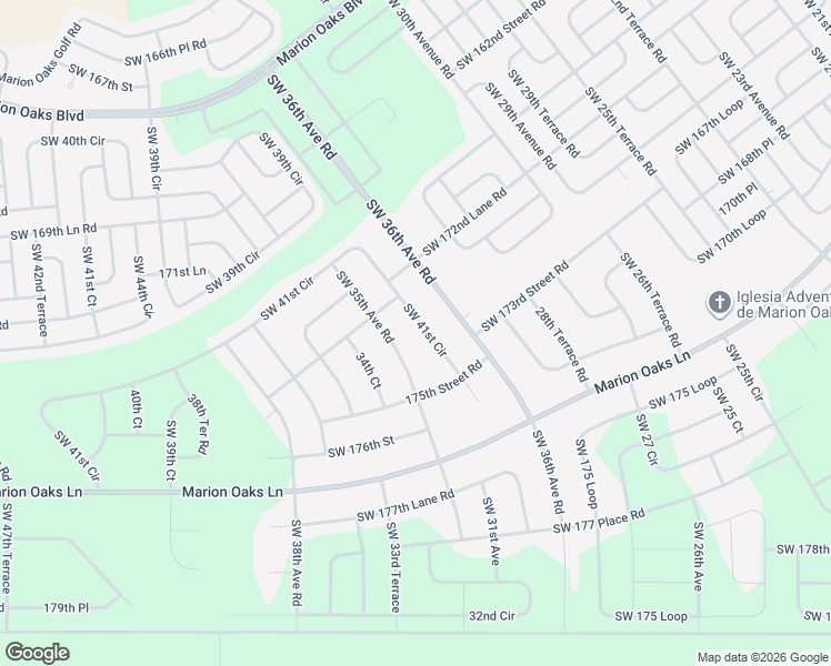 map of restaurants, bars, coffee shops, grocery stores, and more near 17469 Southwest 35th Avenue Road in Ocala