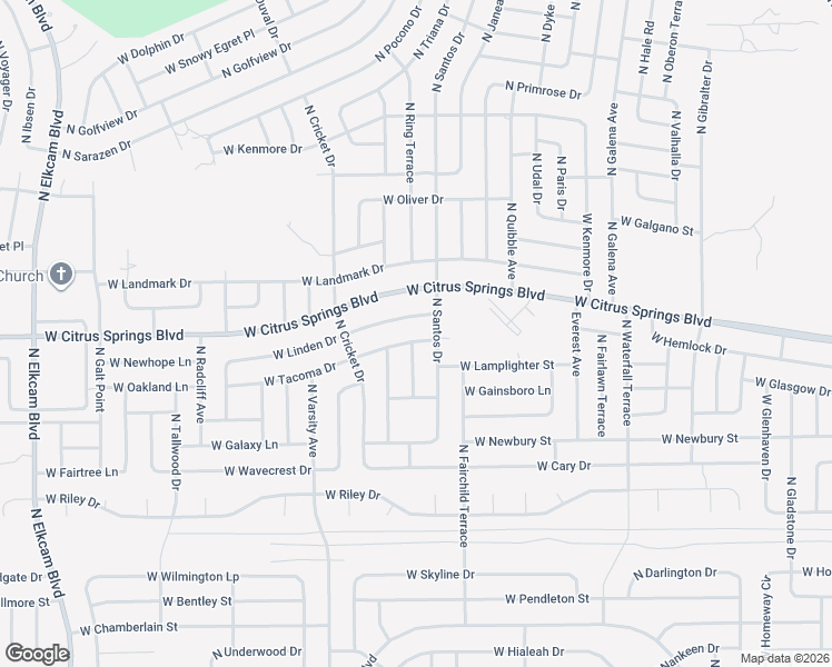 map of restaurants, bars, coffee shops, grocery stores, and more near 1775 West Tacoma Drive in Citrus Springs