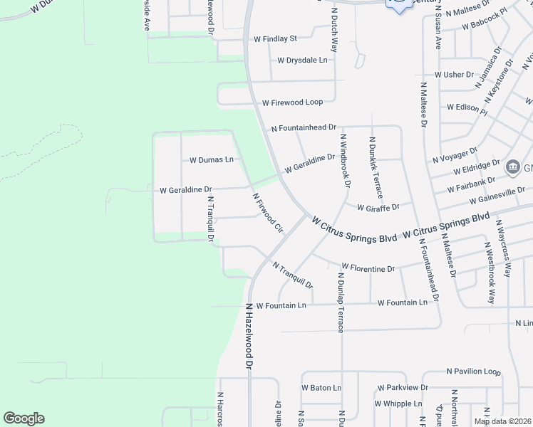 map of restaurants, bars, coffee shops, grocery stores, and more near 7391 North Firwood Circle in Citrus Springs