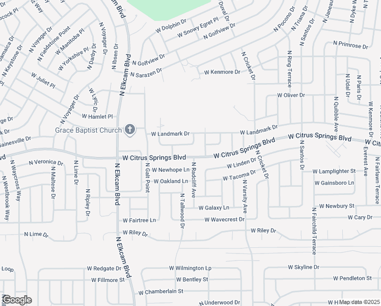 map of restaurants, bars, coffee shops, grocery stores, and more near 2334 West Elmore Way in Citrus Springs