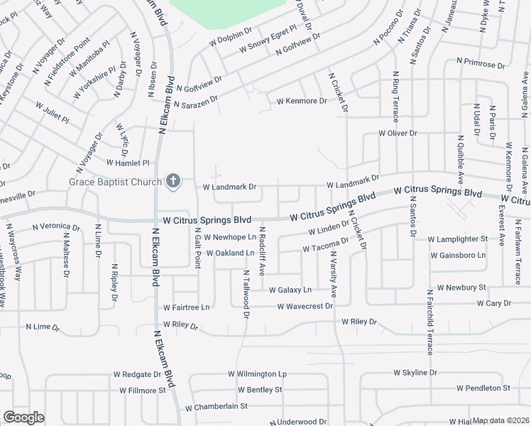 map of restaurants, bars, coffee shops, grocery stores, and more near 2334 West Elmore Way in Citrus Springs