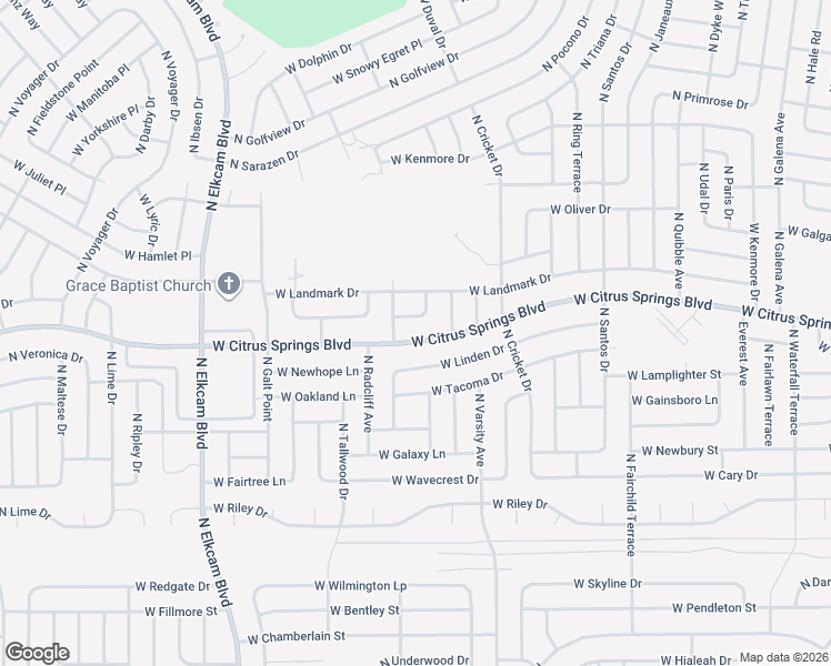 map of restaurants, bars, coffee shops, grocery stores, and more near 2198 West Say Drive in Citrus Springs