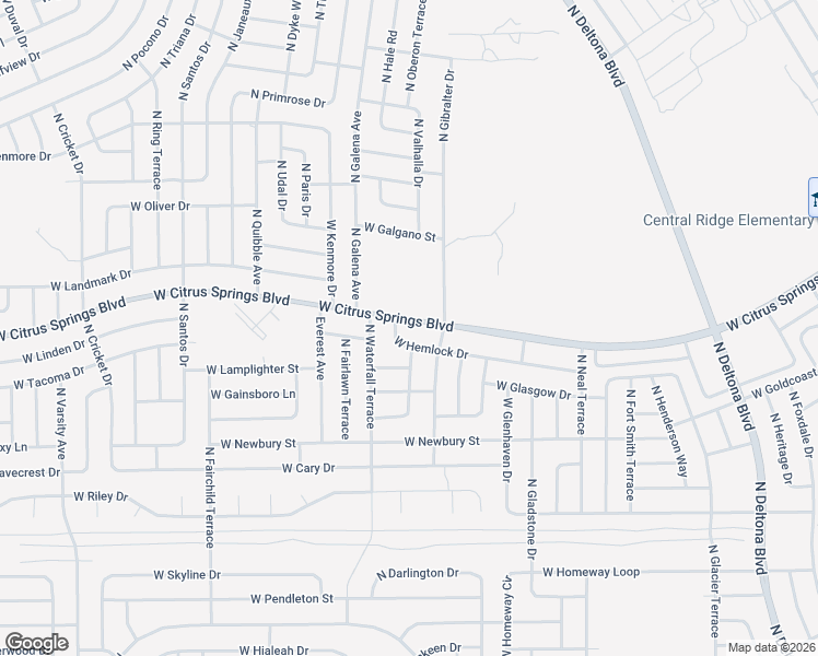 map of restaurants, bars, coffee shops, grocery stores, and more near 1212 West Citrus Springs Boulevard in Citrus Springs