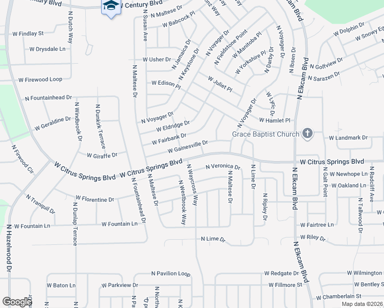 map of restaurants, bars, coffee shops, grocery stores, and more near 3197 West Citrus Springs Boulevard in Citrus Springs