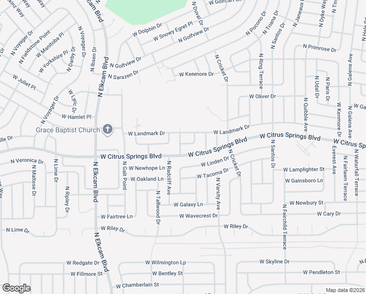 map of restaurants, bars, coffee shops, grocery stores, and more near 2198 West Say Drive in Citrus Springs