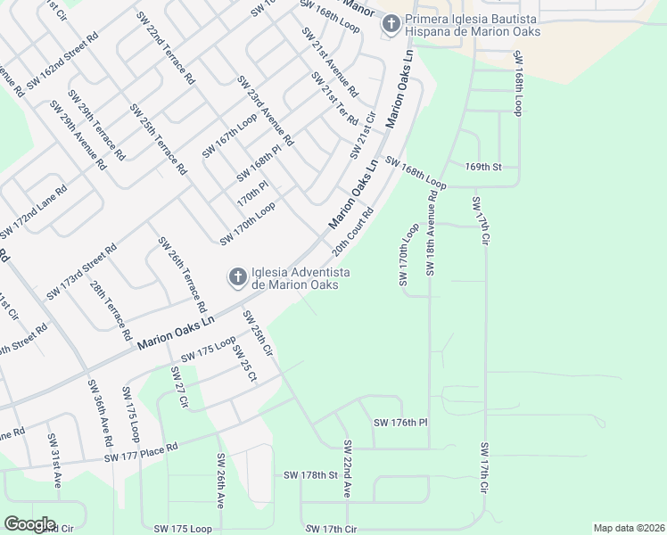 map of restaurants, bars, coffee shops, grocery stores, and more near 17259 20th Court Road in Ocala