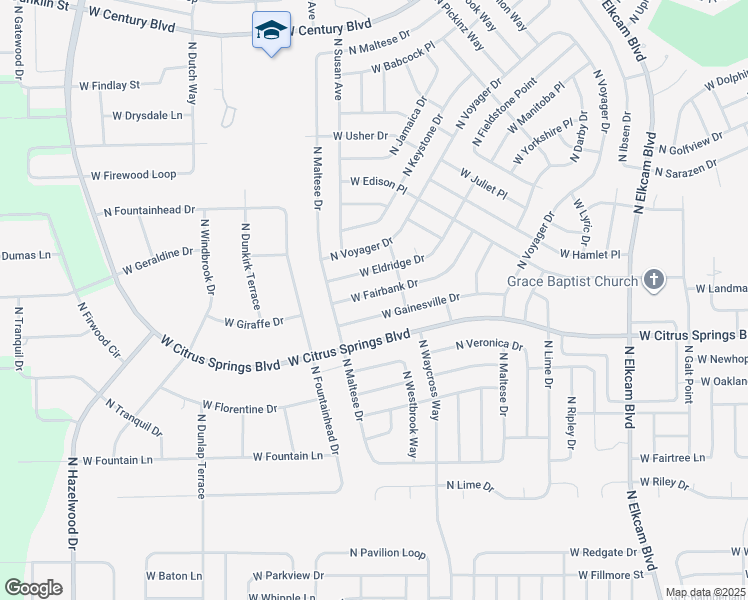 map of restaurants, bars, coffee shops, grocery stores, and more near 3296 West Gainesville Drive in Citrus Springs