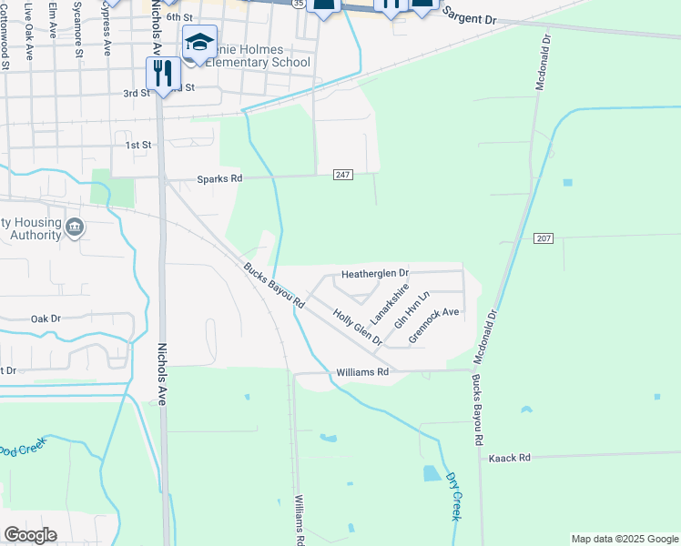 map of restaurants, bars, coffee shops, grocery stores, and more near 3905 Heatherglen Drive in Bay City