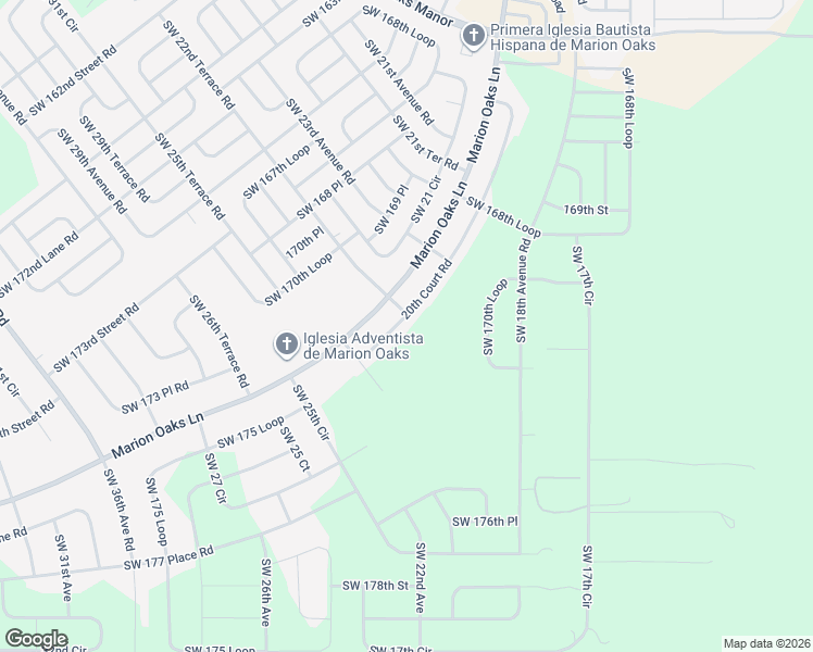 map of restaurants, bars, coffee shops, grocery stores, and more near 629 Marion Oaks Lane in Ocala