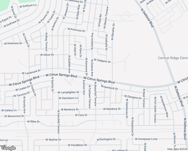 map of restaurants, bars, coffee shops, grocery stores, and more near 7485 North Galena Avenue in Citrus Springs