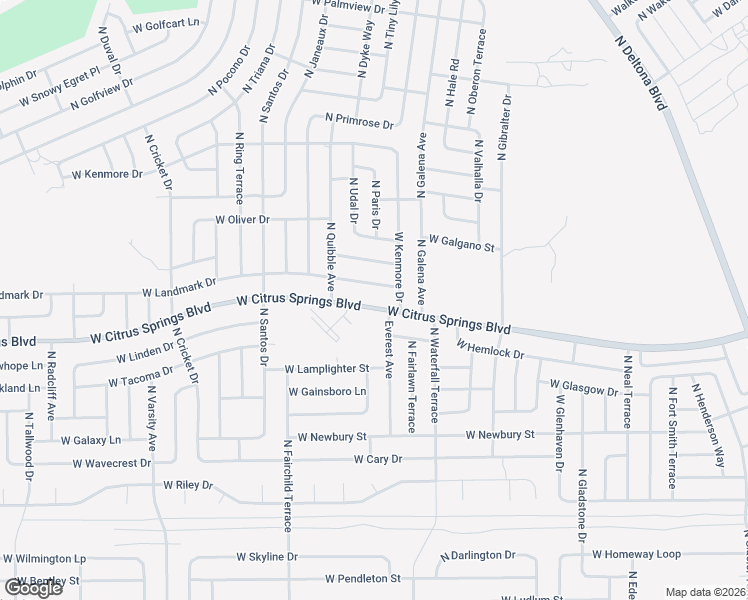 map of restaurants, bars, coffee shops, grocery stores, and more near 1488 West Landmark Drive in Citrus Springs