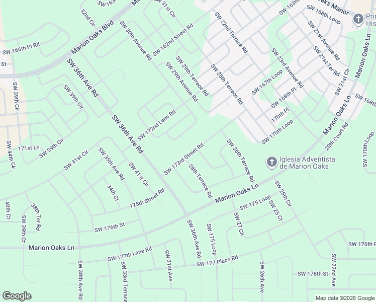 map of restaurants, bars, coffee shops, grocery stores, and more near 2981 Southwest 173rd Street Road in Ocala