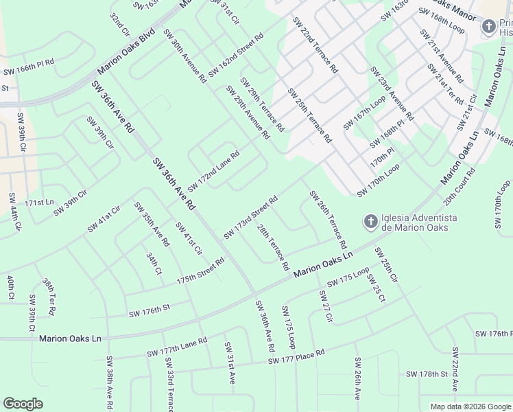 map of restaurants, bars, coffee shops, grocery stores, and more near 2981 Southwest 173rd Street Road in Ocala