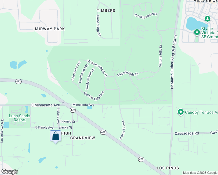 map of restaurants, bars, coffee shops, grocery stores, and more near 108 Bedford Court in DeLand