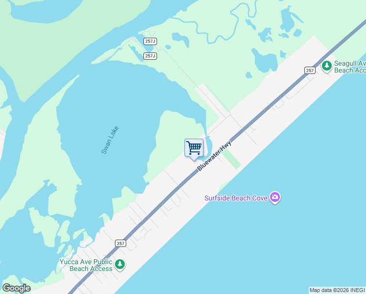 map of restaurants, bars, coffee shops, grocery stores, and more near 1701 Anderson Street in Surfside Beach