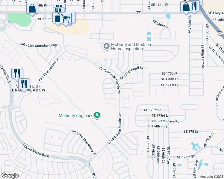 map of restaurants, bars, coffee shops, grocery stores, and more near 9192 Southeast 171st Drayton Place in The Villages