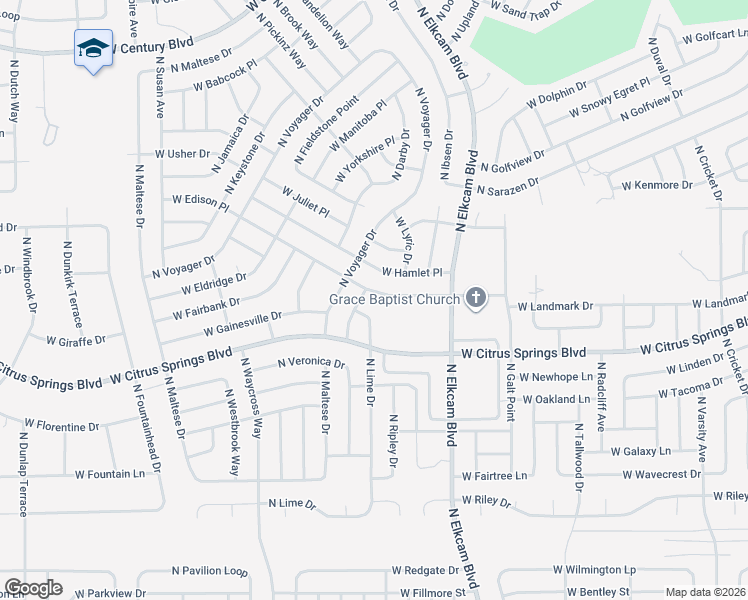 map of restaurants, bars, coffee shops, grocery stores, and more near 2840 West Edison Place in Citrus Springs