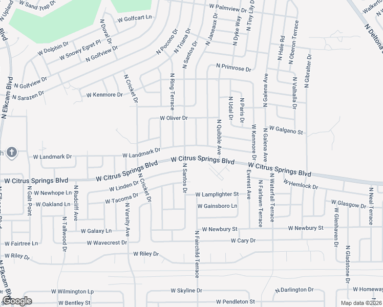 map of restaurants, bars, coffee shops, grocery stores, and more near 1665 West Citrus Springs Boulevard in Citrus Springs