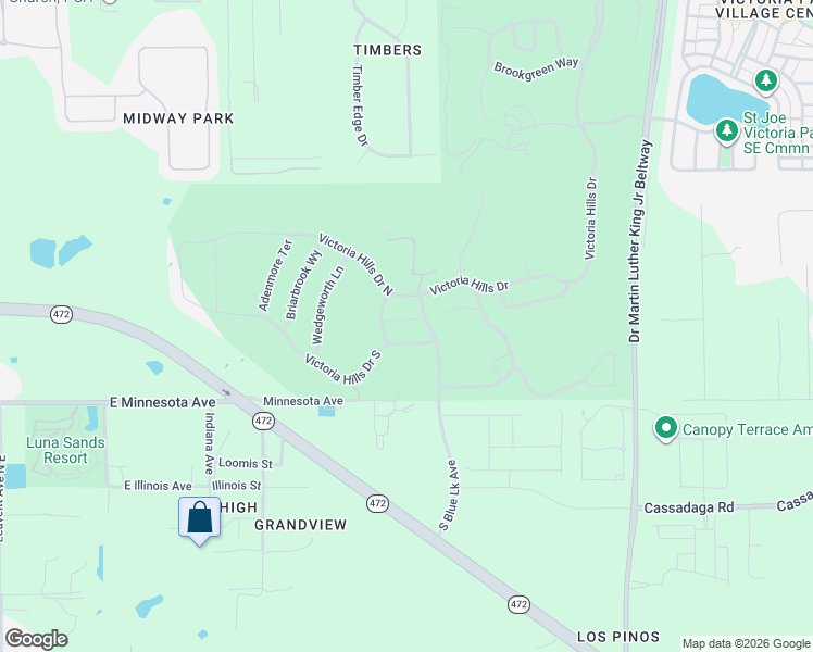 map of restaurants, bars, coffee shops, grocery stores, and more near 108 Bedford Court in DeLand