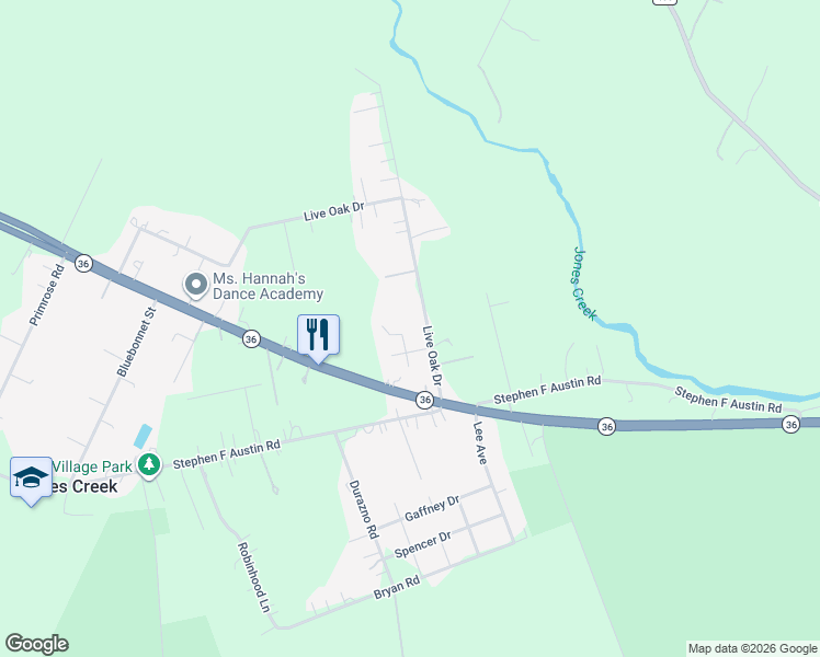 map of restaurants, bars, coffee shops, grocery stores, and more near 110 South Bow Drive in Freeport