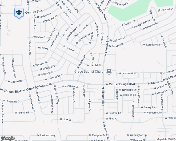 map of restaurants, bars, coffee shops, grocery stores, and more near 2840 West Edison Place in Citrus Springs