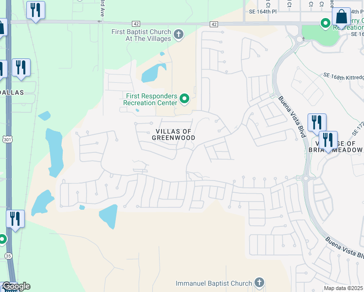 map of restaurants, bars, coffee shops, grocery stores, and more near 17186 Southeast 76th Caledonia Terrace in The Villages