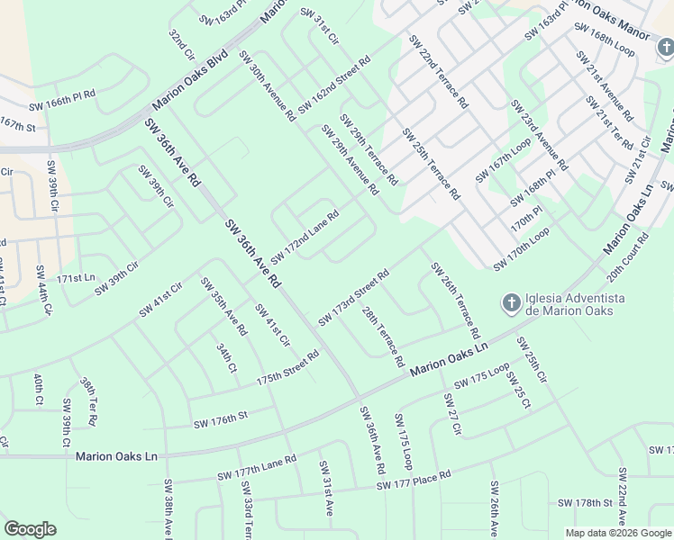 map of restaurants, bars, coffee shops, grocery stores, and more near 2981 Southwest 173rd Street Road in Ocala