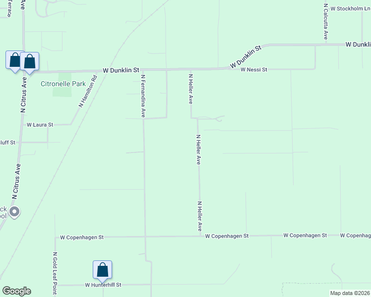 map of restaurants, bars, coffee shops, grocery stores, and more near 7576 North Heller Avenue in Dunnellon