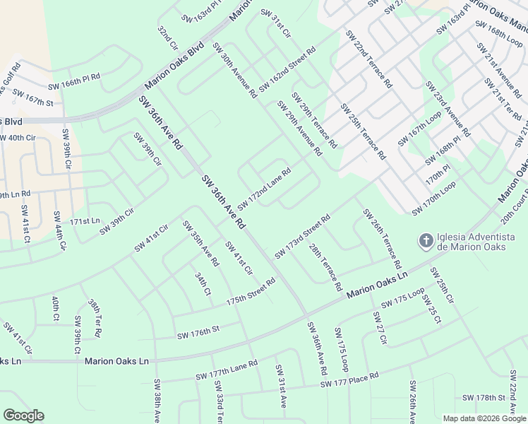 map of restaurants, bars, coffee shops, grocery stores, and more near 3028 Southwest 168th Loop in Ocala