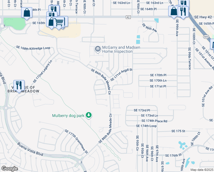 map of restaurants, bars, coffee shops, grocery stores, and more near 9192 Southeast 171st Drayton Place in The Villages