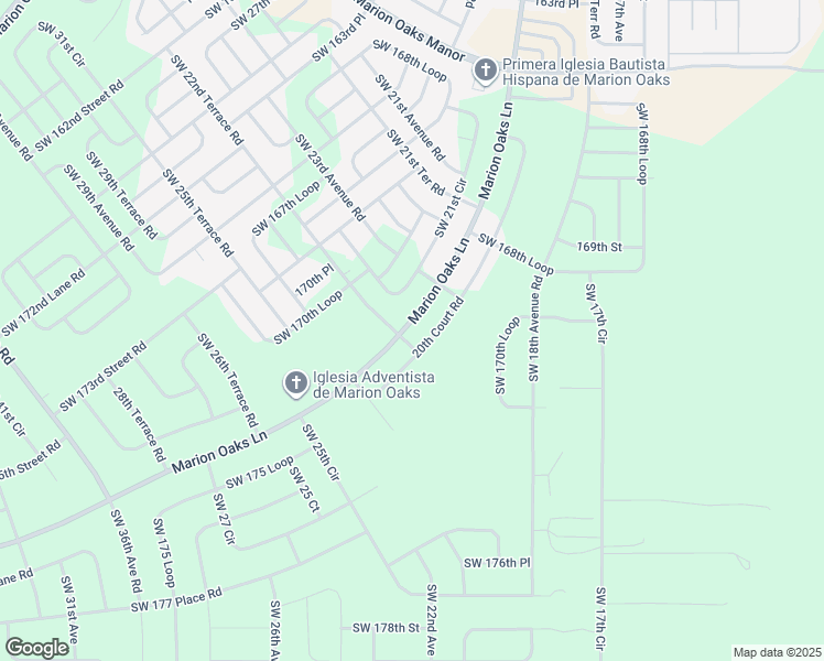 map of restaurants, bars, coffee shops, grocery stores, and more near 629 Marion Oaks Lane in Ocala