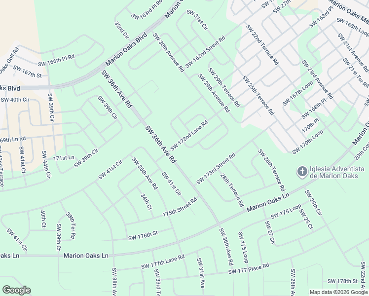 map of restaurants, bars, coffee shops, grocery stores, and more near 3028 Southwest 168th Loop in Ocala
