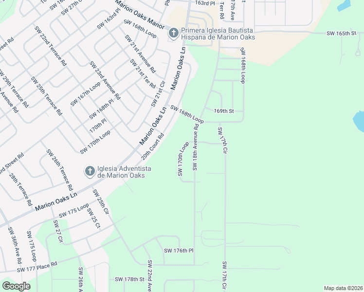 map of restaurants, bars, coffee shops, grocery stores, and more near 1919 Southwest 170th Loop in Ocala
