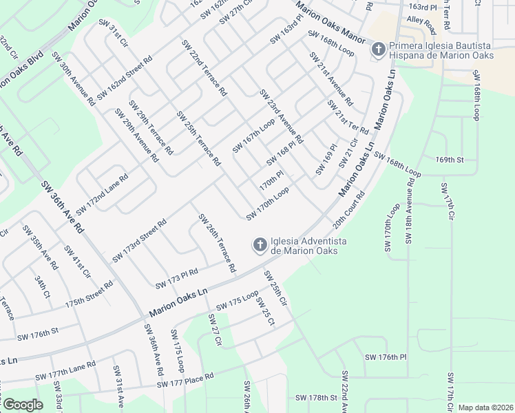 map of restaurants, bars, coffee shops, grocery stores, and more near 2480 170th Place in Ocala