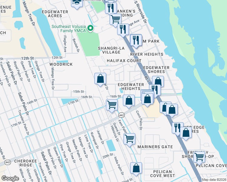 map of restaurants, bars, coffee shops, grocery stores, and more near 600 Eaton Road in Edgewater