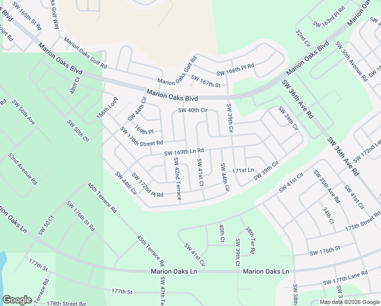 map of restaurants, bars, coffee shops, grocery stores, and more near 4280 Southwest 170th Street Road in Ocala