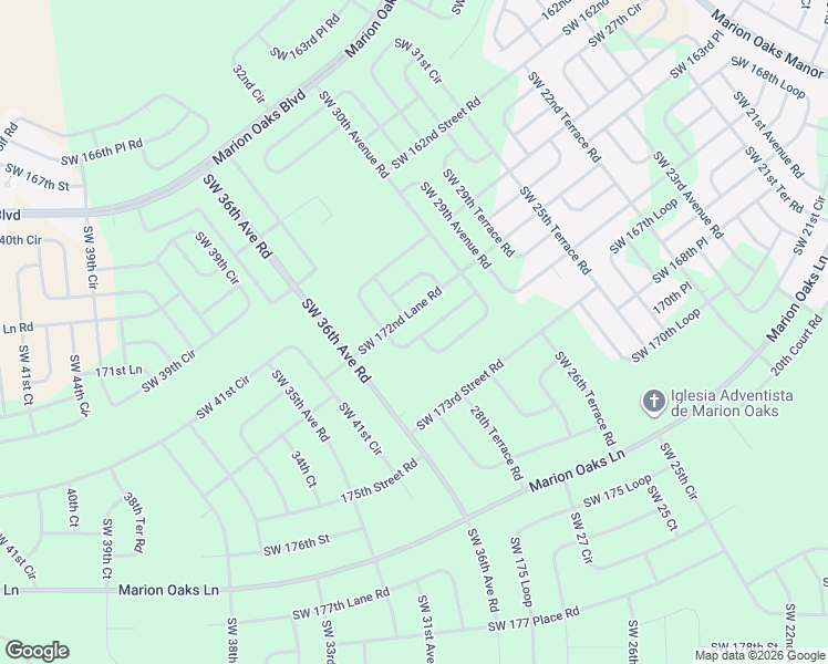 map of restaurants, bars, coffee shops, grocery stores, and more near 3021 Southwest 168th Loop in Ocala