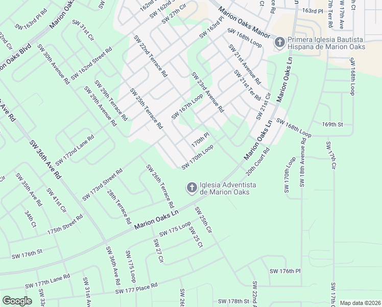 map of restaurants, bars, coffee shops, grocery stores, and more near 2480 170th Place in Ocala