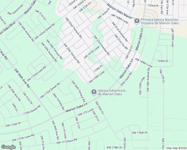 map of restaurants, bars, coffee shops, grocery stores, and more near 2480 170th Place in Ocala