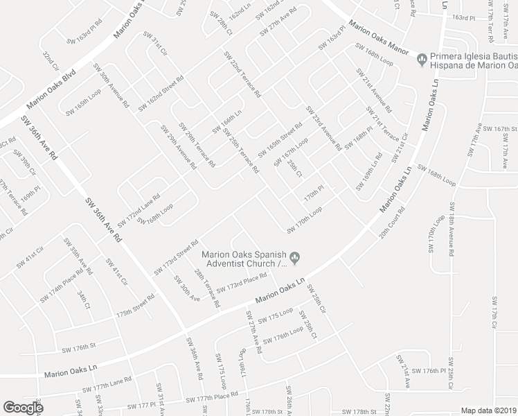 map of restaurants, bars, coffee shops, grocery stores, and more near 2486 Southwest 170th Loop in Ocala