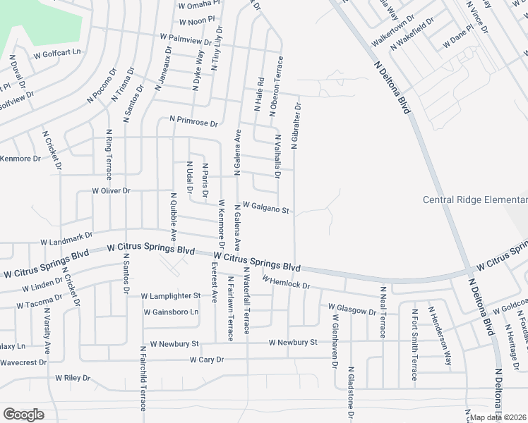 map of restaurants, bars, coffee shops, grocery stores, and more near 1226 West Galgano Street in Citrus Springs