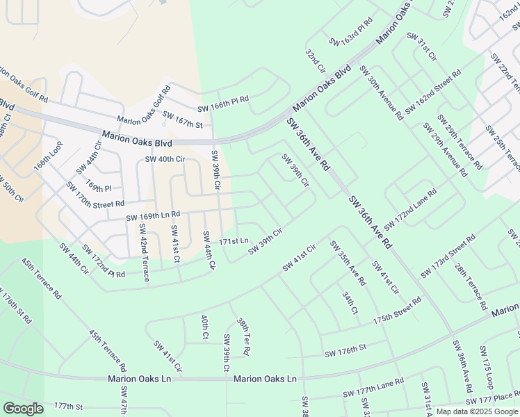 map of restaurants, bars, coffee shops, grocery stores, and more near 3802 Southwest 169th Lane Road in Ocala