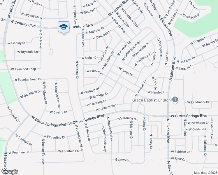 map of restaurants, bars, coffee shops, grocery stores, and more near 7619 West Normandy Place in Citrus Springs
