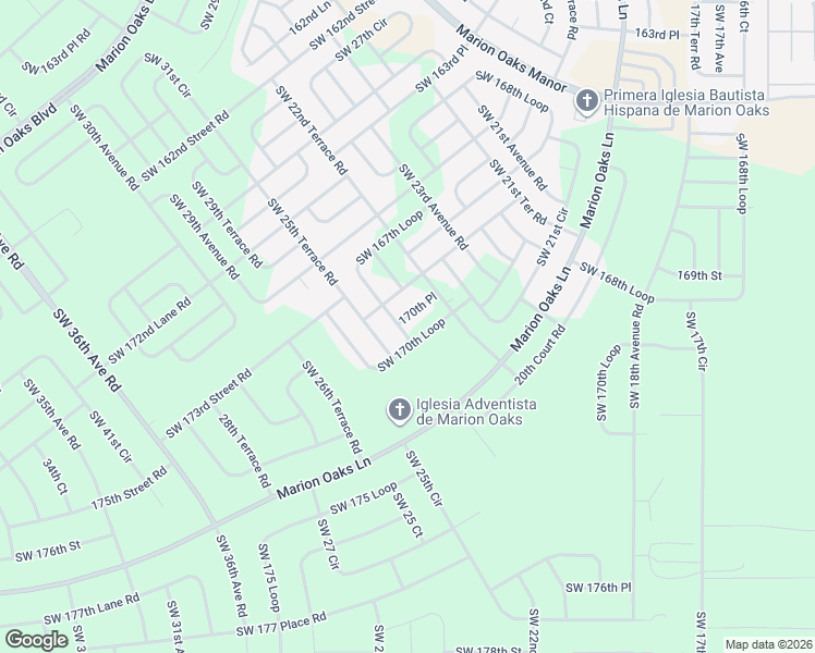 map of restaurants, bars, coffee shops, grocery stores, and more near 2480 170th Place in Ocala