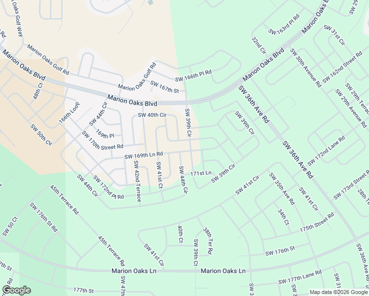 map of restaurants, bars, coffee shops, grocery stores, and more near 4005 Southwest 169th Lane Road in Ocala