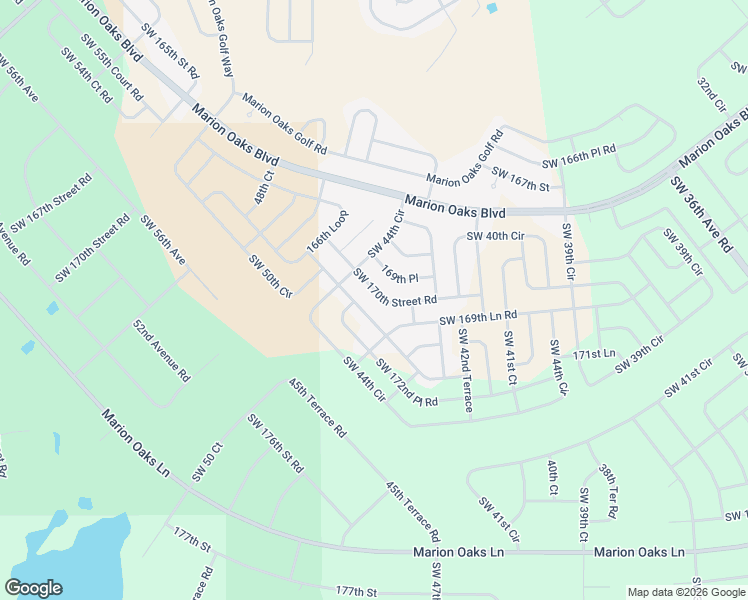 map of restaurants, bars, coffee shops, grocery stores, and more near 4504 Southwest 170th Street Road in Ocala