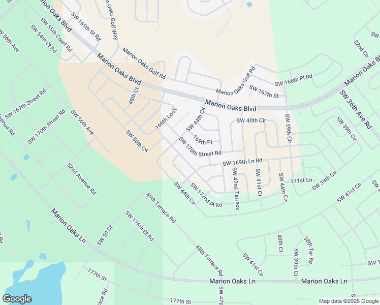 map of restaurants, bars, coffee shops, grocery stores, and more near 4504 Southwest 170th Street Road in Ocala
