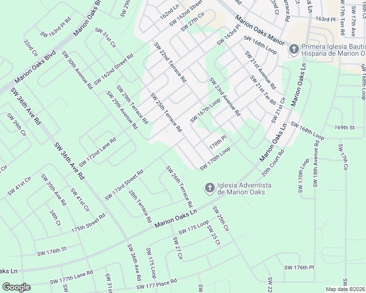 map of restaurants, bars, coffee shops, grocery stores, and more near 2486 Southwest 170th Loop in Ocala