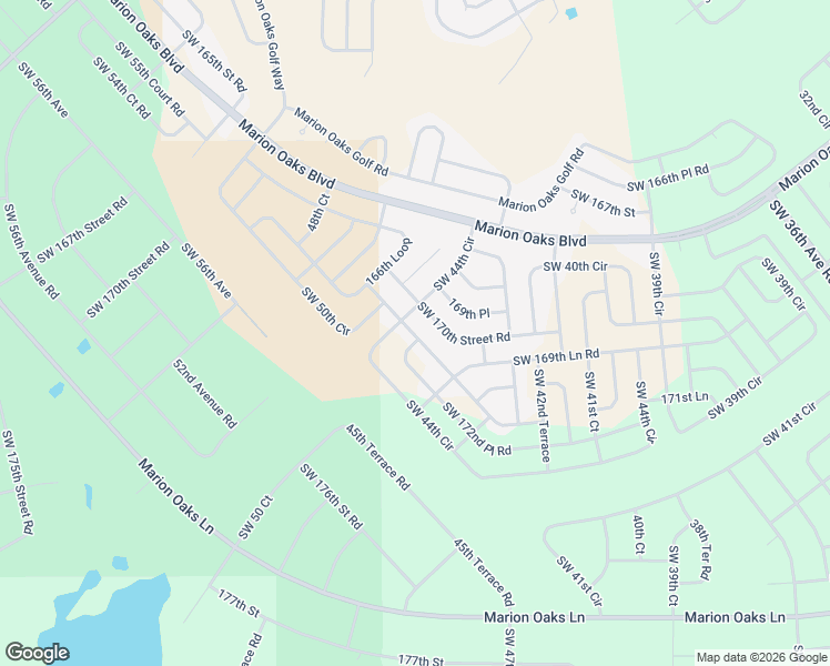 map of restaurants, bars, coffee shops, grocery stores, and more near 4616 Southwest 172nd Street Road in Ocala