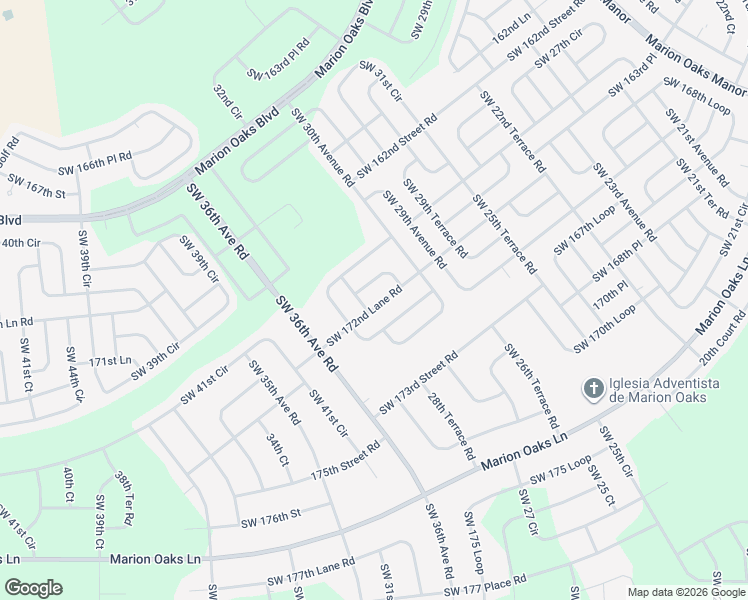 map of restaurants, bars, coffee shops, grocery stores, and more near 3021 Southwest 168th Loop in Ocala